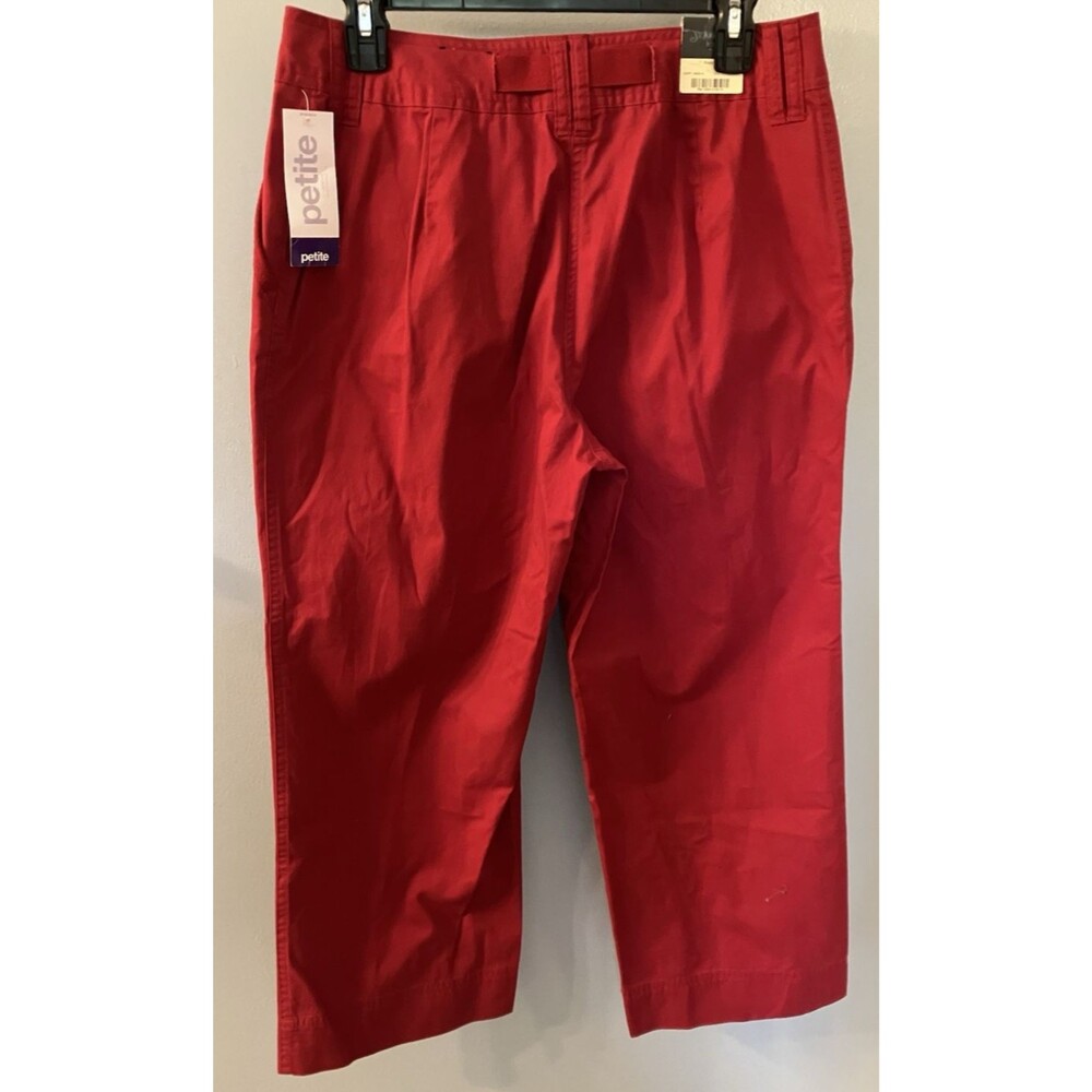 Vintage NWT St Johns Bay Women's Petite Ankle Pants Red Size 10P - Picture 6 of 6